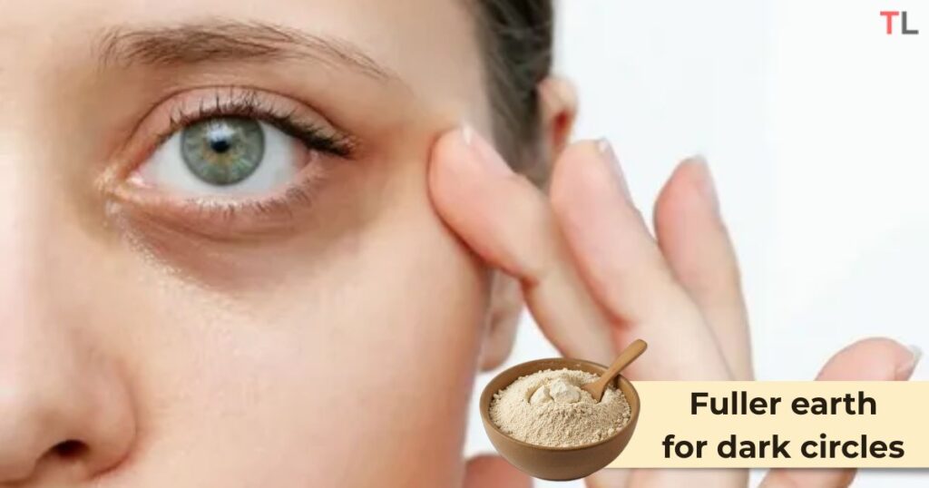 A close up image of under eye dark circles of women