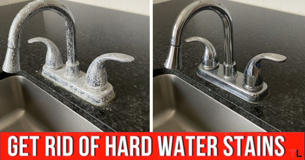 White limescale buildup on Indian kitchen tap